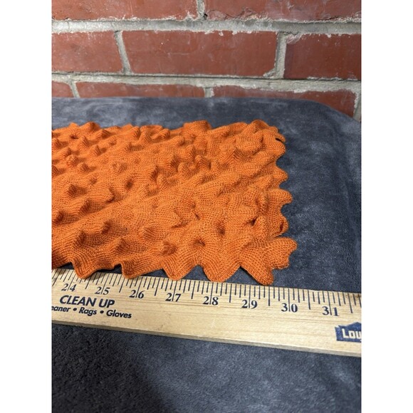Rare Saint James Orange Scarf Knit 3D Spike Funky Artsy Unique - Picture 6 of 6